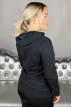 Lina Sweat Zip Hoodie Svart Dam - ONLY PLAY