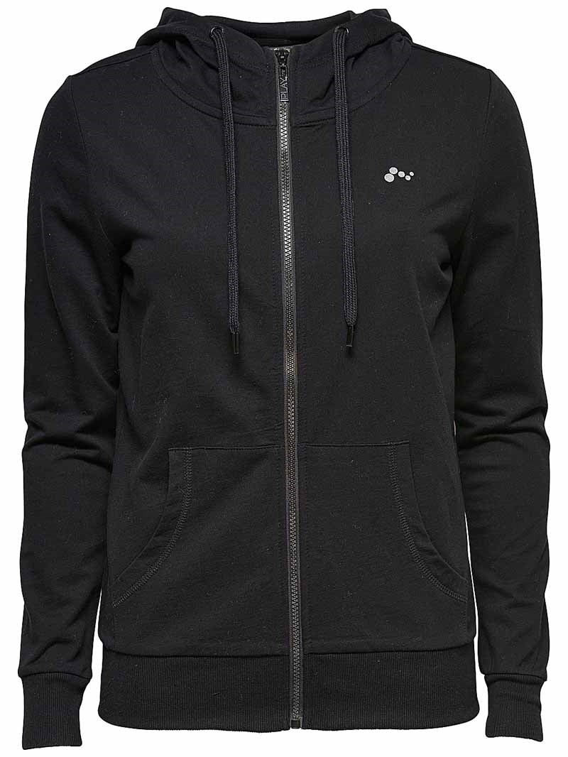 Lina Sweat Zip Hoodie Svart Dam - ONLY PLAY