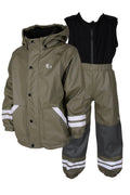 Fagerhult Fodrat Regnset Barn Olive - Lindberg