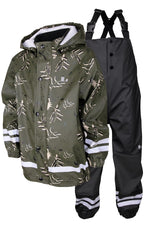 Forshem Unlined Rain Set Kids Olive Black Lindberg