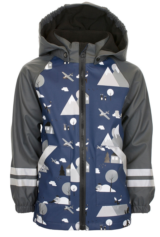 Lysekil Lined Rain Set Kids Blue - Lindberg