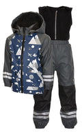 Lysekil Lined Rain Set Kids Blue - Lindberg