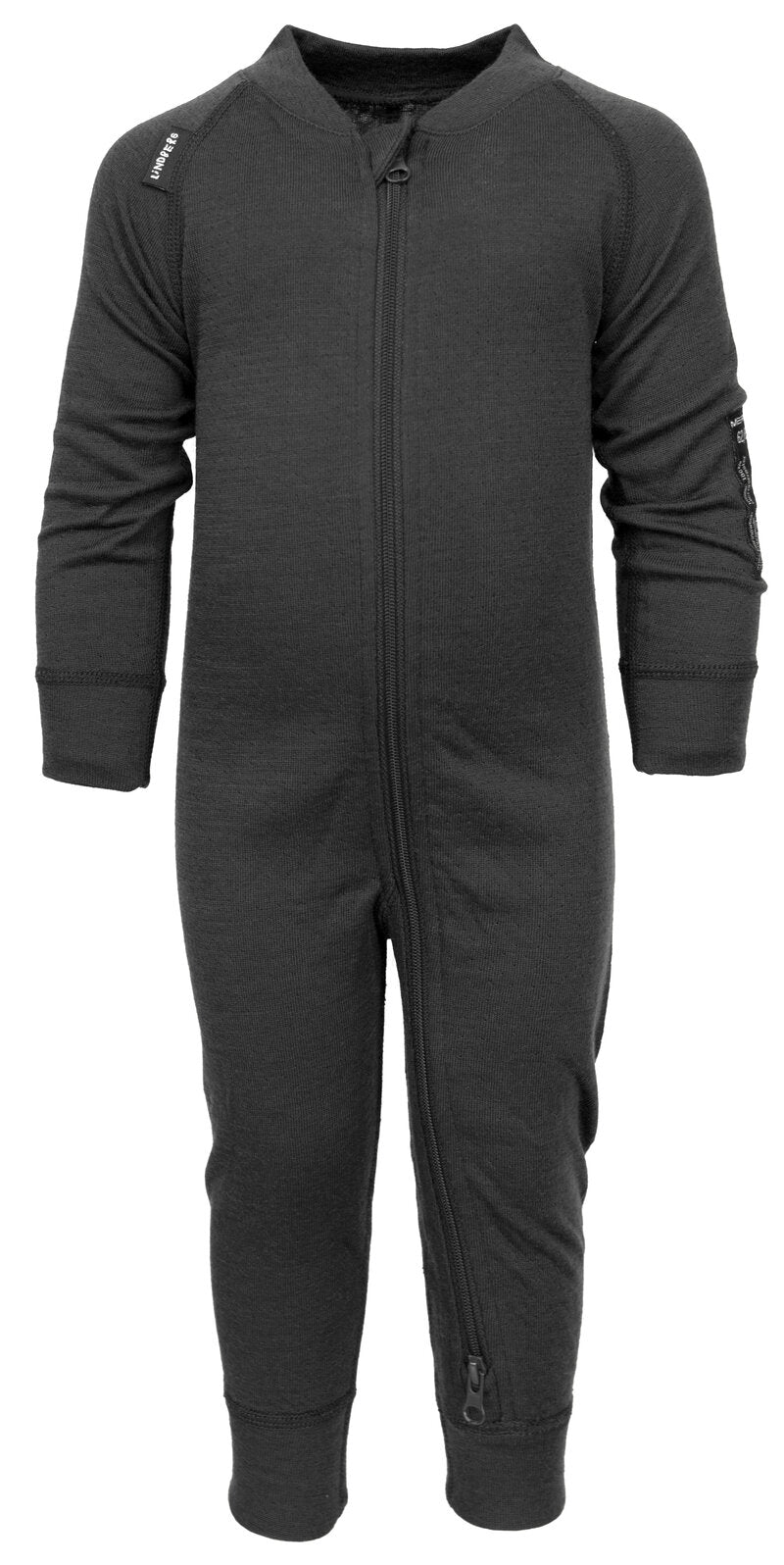 Merino Baselayer Overall Kids Black Melange Lindberg