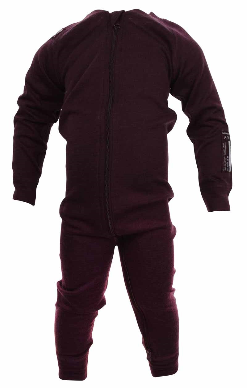 Merino Overall Underställ Barn Plommon - Lindberg