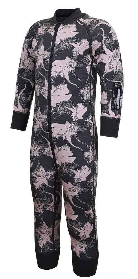 Print Merino Overall Base Layer Kids Floral - Lindberg