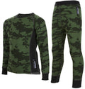 Print Merino Underställ Barn & Junior Grön Camo - Lindberg