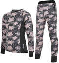 Print Merino Underställ Barn & Junior Rosa Blommigt - Lindberg