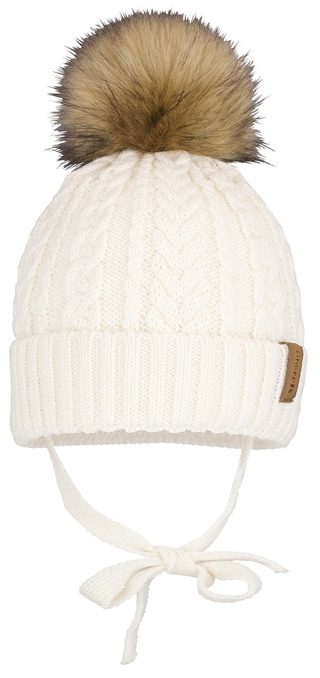 Sunne Knitted Beanie Baby White - Lindberg