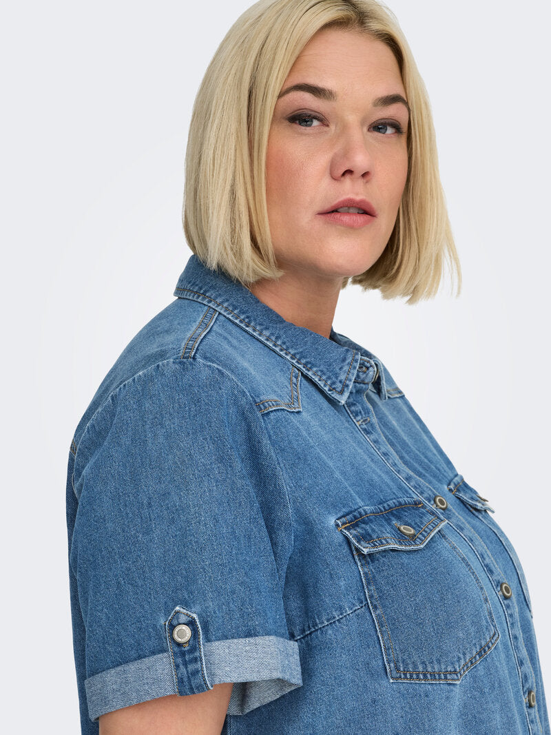 Lisa Jeansklänning Dam Medium Blue Denim | Smilebutiken - ONLY Carmacoma