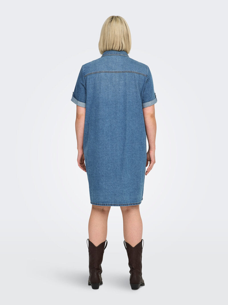 Lisa Jeansklänning Dam Medium Blue Denim | Smilebutiken - ONLY Carmacoma