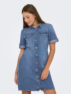 Lisa Jeansklänning Dam Medium Blue Denim | Smilebutiken - ONLY