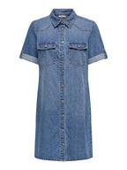 Lisa Jeansklänning Dam Medium Blue Denim | Smilebutiken - ONLY