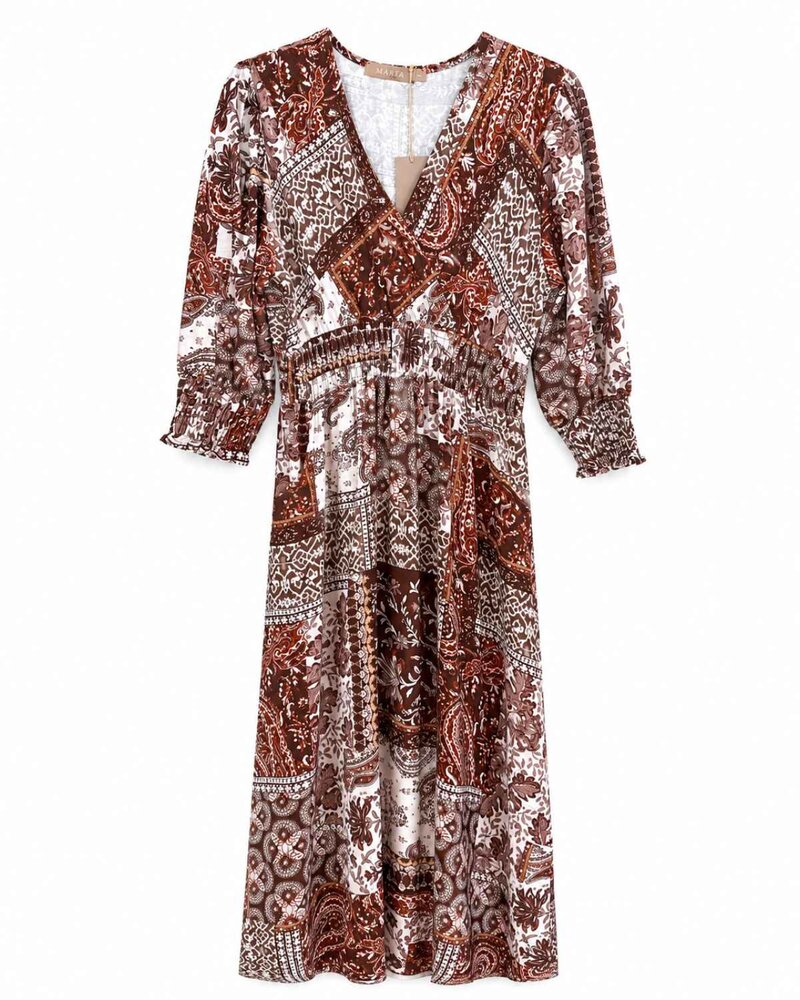 Liviah V-neck Dress Women Tobacco Marta du Chateau | Smilebutiken - Marta du Chateau
