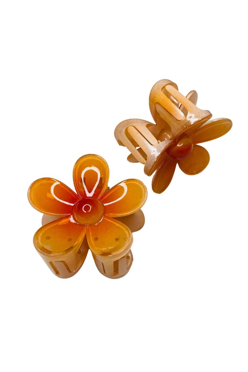 Flower 1-pack Hair Claw Clip Women Orange LOLO & YAYA