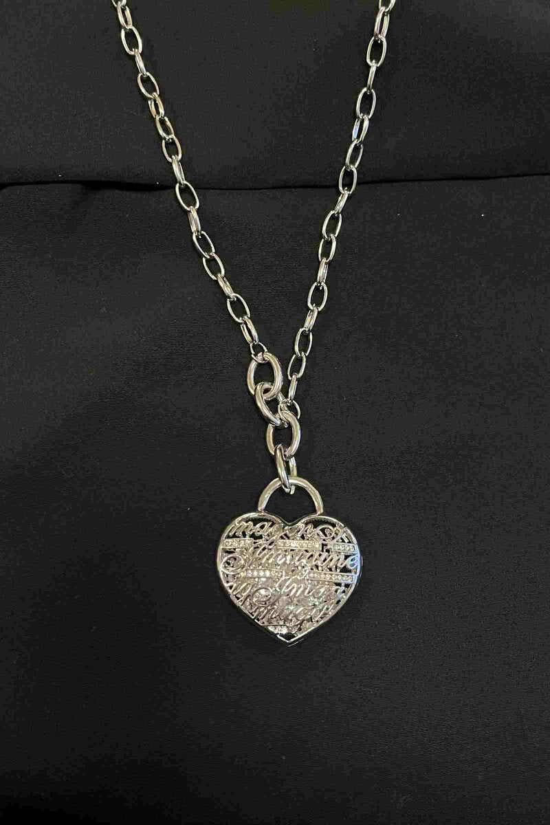 Heart Necklace Women Silver-colored LOLO & YAYA