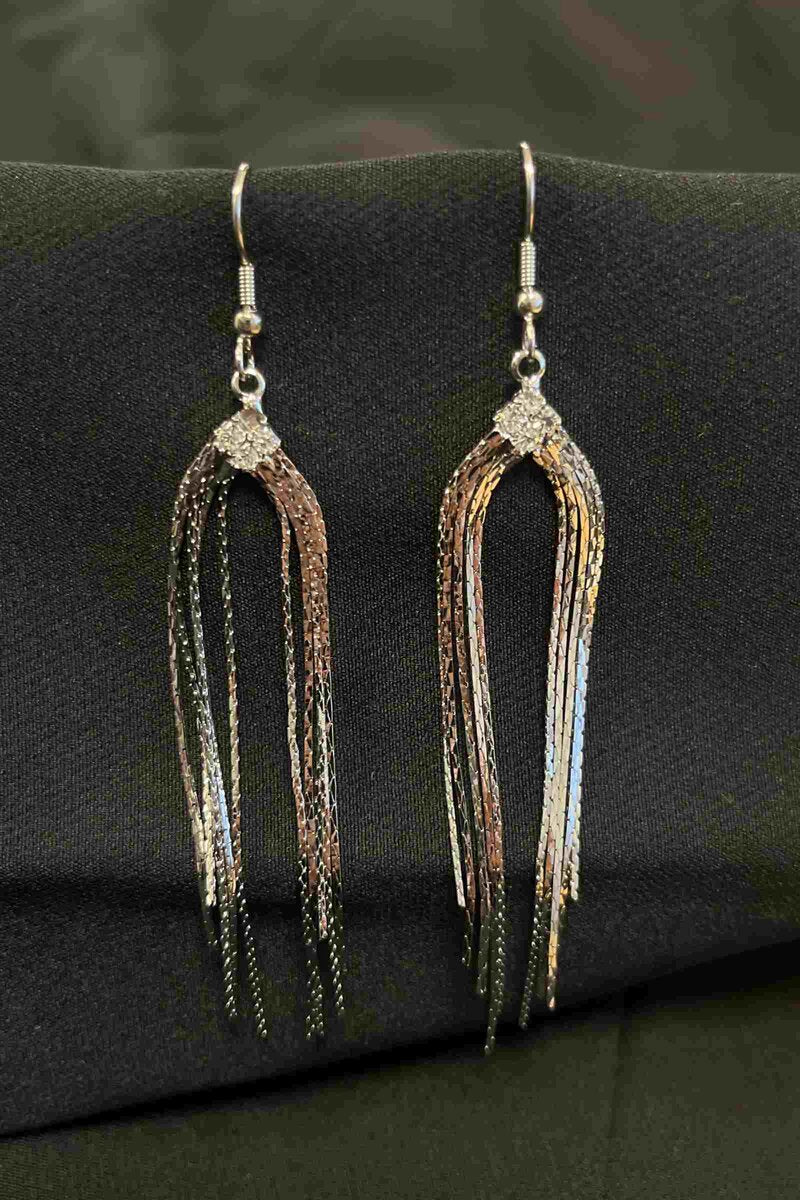 Dangling Glitter Earrings Women Silver LOLO & YAYA