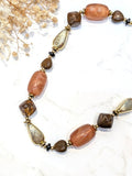 Merve Halsband Med Stenar Dam Brown Gold LOLO & YAYA