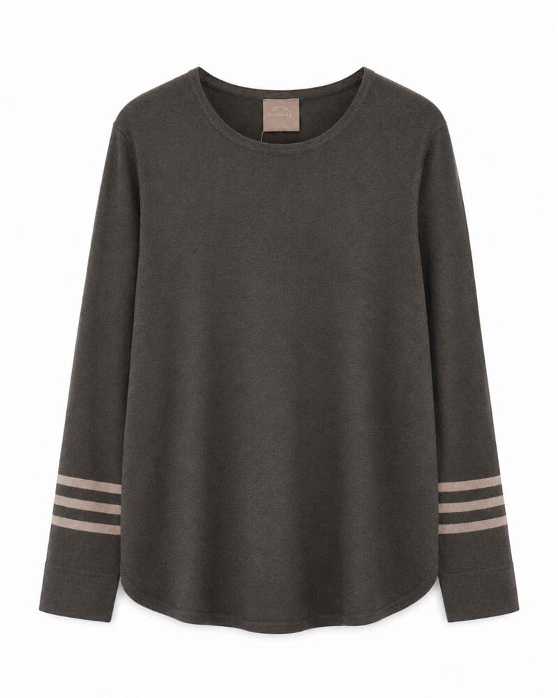 Louise Round-Neck Sweater Women Brown Chocolate Chip | Smilebutiken - Kopenhaken