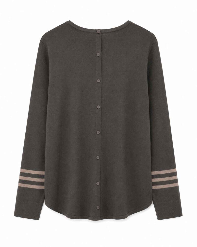 Louise Round-Neck Sweater Women Brown Chocolate Chip | Smilebutiken - Kopenhaken