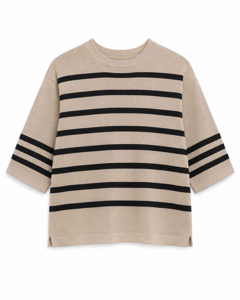 Louise Three-Quarter Sleeve Sweater Women Beige Ecru | Smilebutiken - Copenhagen