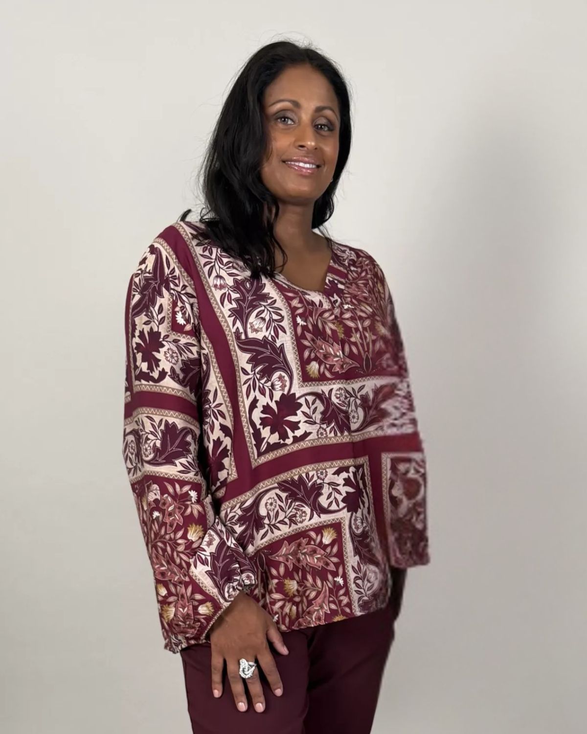Lovisa Blus Dam Vinröd | Smilebutiken - Camicia