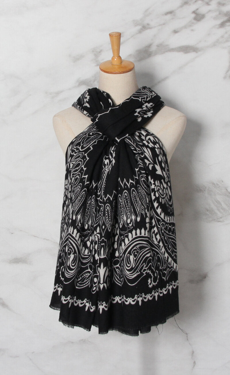 MM Sweet Myrtle Long Scarf Women Black - MM Sweet