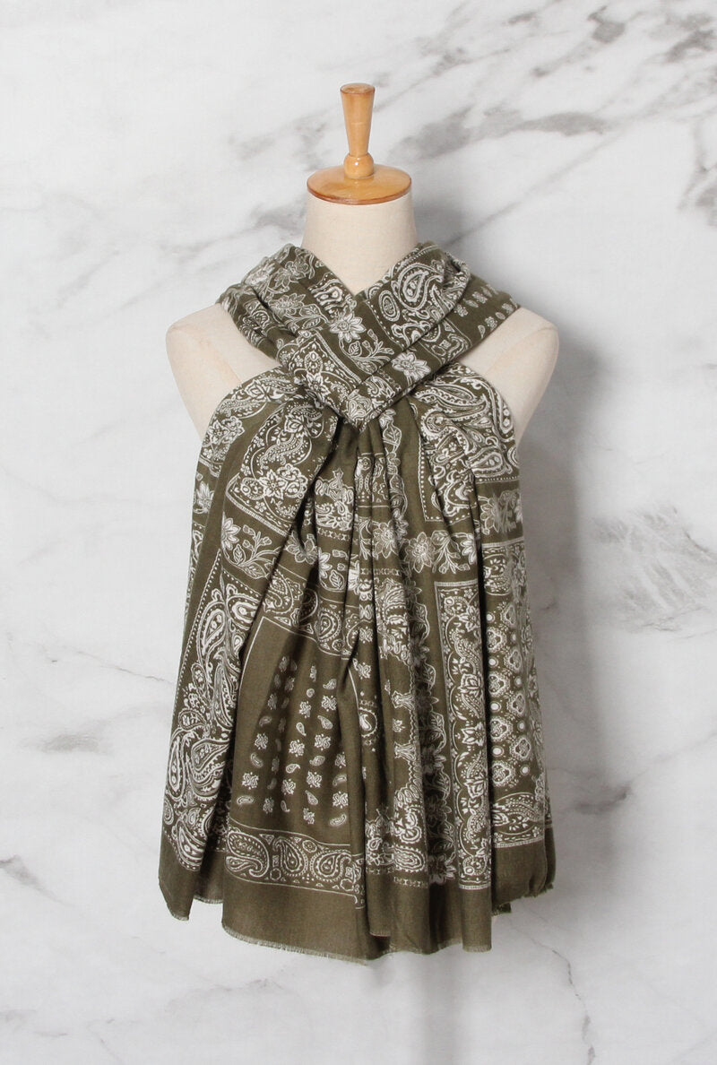 MM Sweet Myrtle Long Scarf Women Olive - MM Sweet