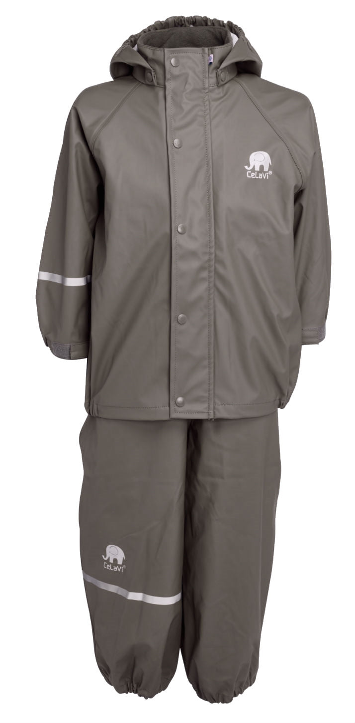 Basic Rainwear Set Grey Ofodrat regnset Barn Celavi