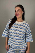 Madde Stickad Topp Dam Blå | Smilebutiken - Camicia