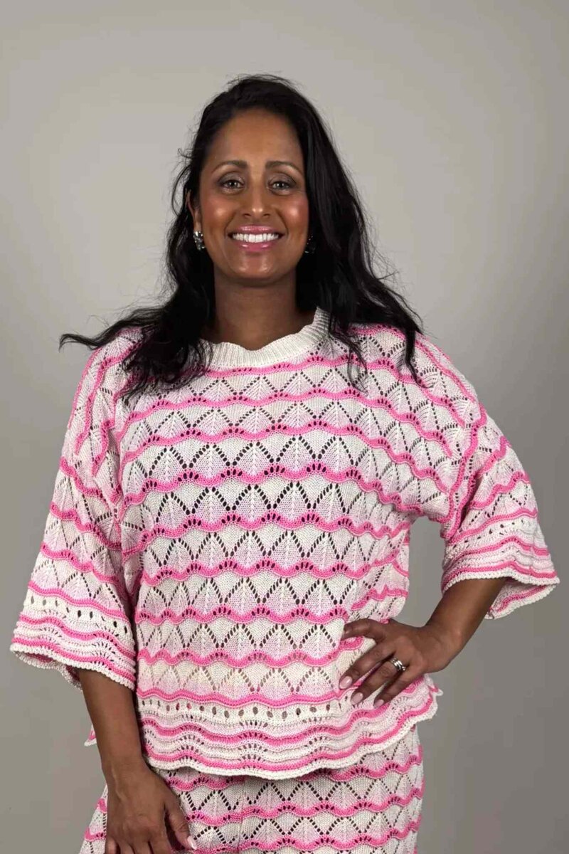 Madde Stickad Topp Dam Rosa | Smilebutiken - Camicia