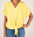 Maija Top with Tie Lady Yellow Chica London | Smilebutiken - Caramelle Fashion