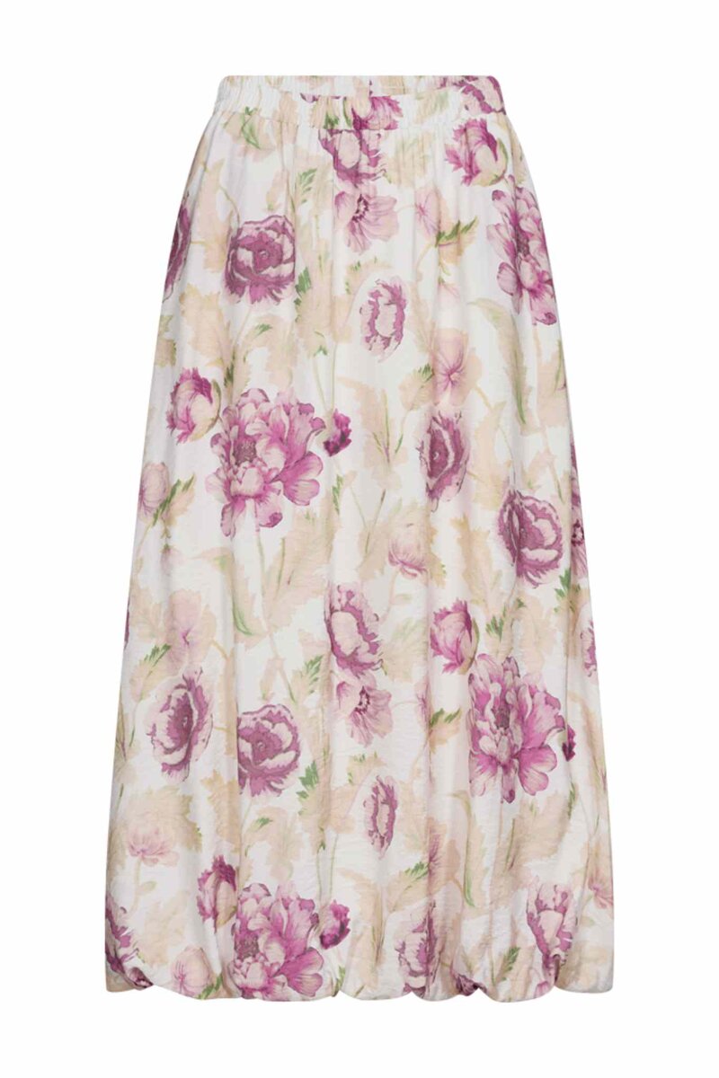 Maise Blommig Midikjol Dam Brilliant White W Ballerina | Smilebutiken - Freequent