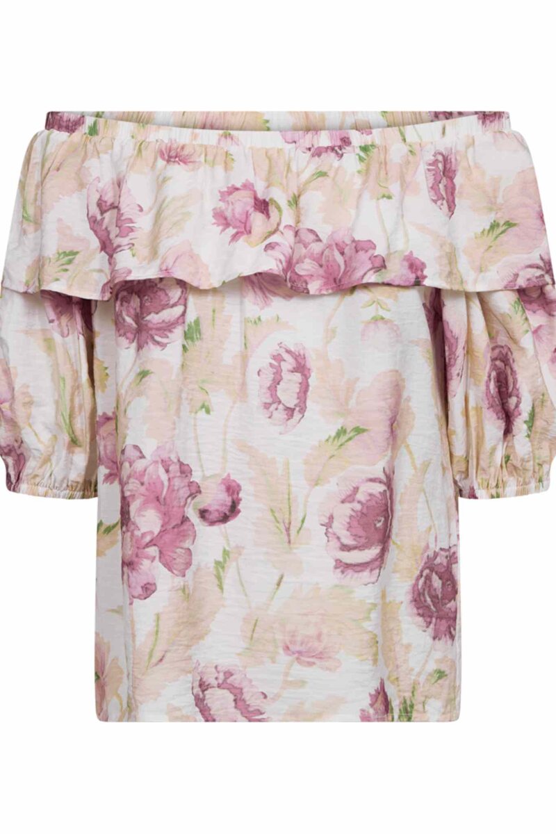 Maise Blommig Topp Dam Brilliant White W Ballerina | Smilebutiken - Freequent
