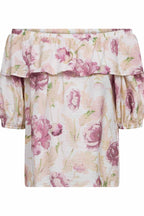 Maise Blommig Topp Dam Brilliant White W Ballerina | Smilebutiken - Freequent
