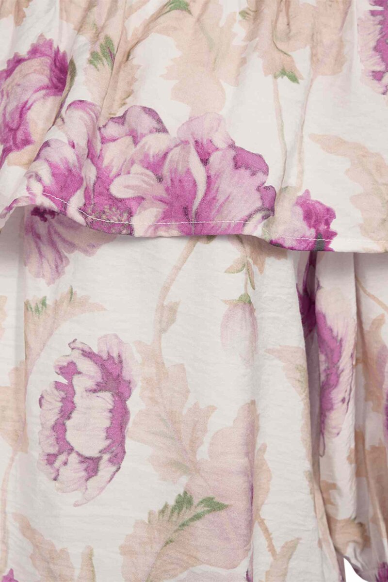Maise Blommig Topp Dam Brilliant White W Ballerina | Smilebutiken - Freequent