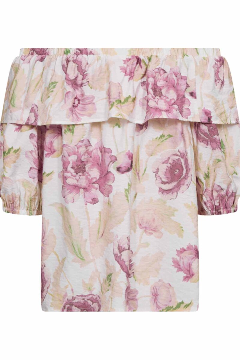 Maise Blommig Topp Dam Brilliant White W Ballerina | Smilebutiken - Freequent