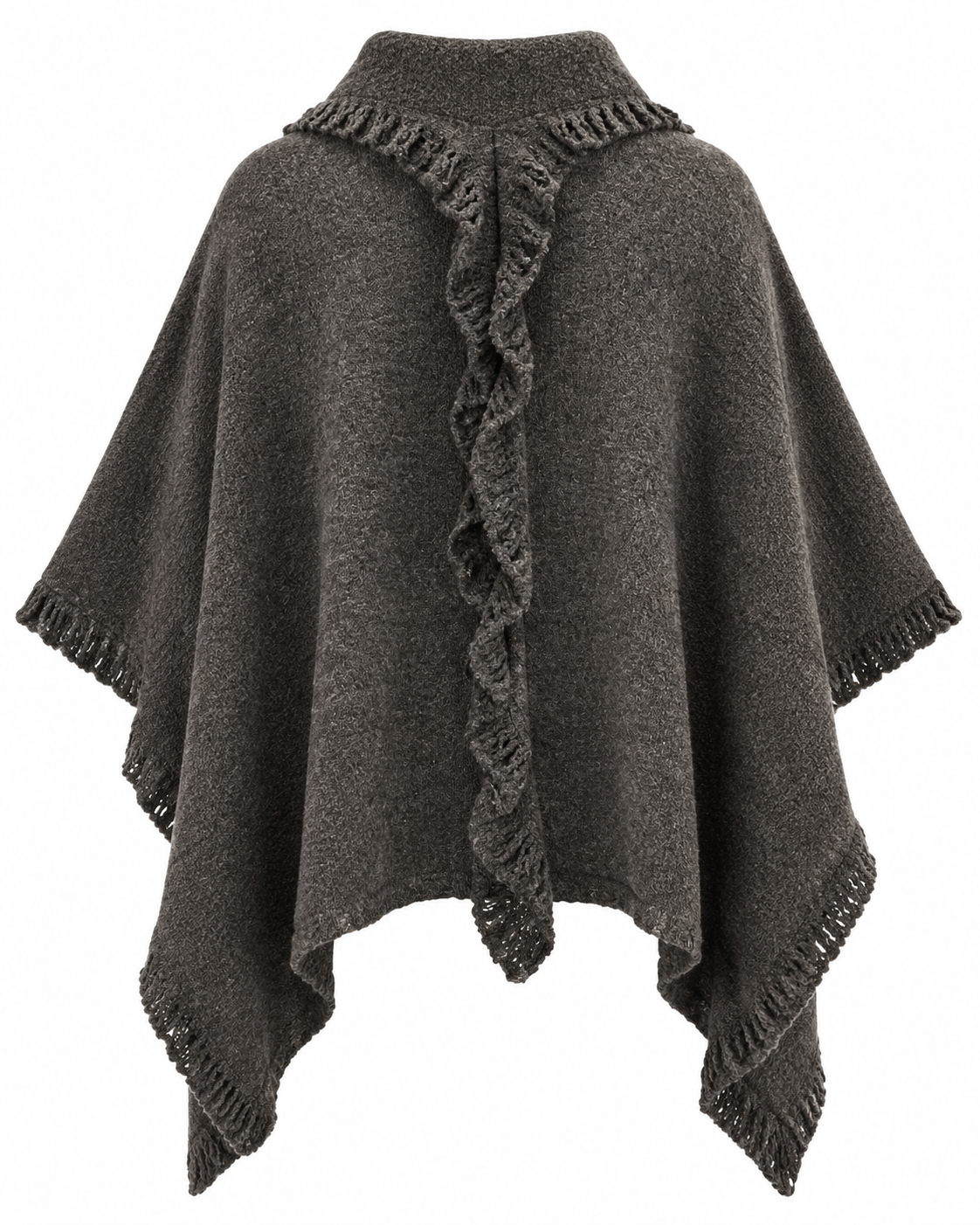 Majken Ullponcho Dam Brun Coffee | Smilebutiken - Caramelle Fashion