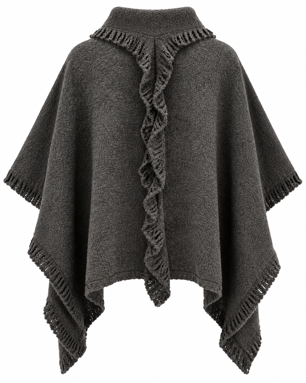 Majken Ullponcho Dam Grå Grey | Smilebutiken - Caramelle Fashion