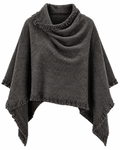 Majken Ullponcho Dam Grå Grey | Smilebutiken - Caramelle Fashion