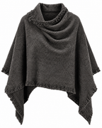 Majken Ullponcho Dam Grå Grey | Smilebutiken - Caramelle Fashion