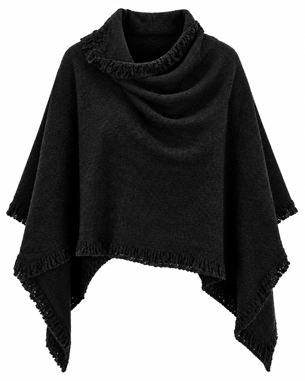 Majken Ullponcho Dam Svart Black | Smilebutiken - Caramelle Fashion