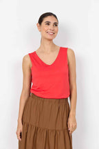 Marica 283 V-neck Linen Top Women Bittersweet | Smilebutiken - Soyaconcept