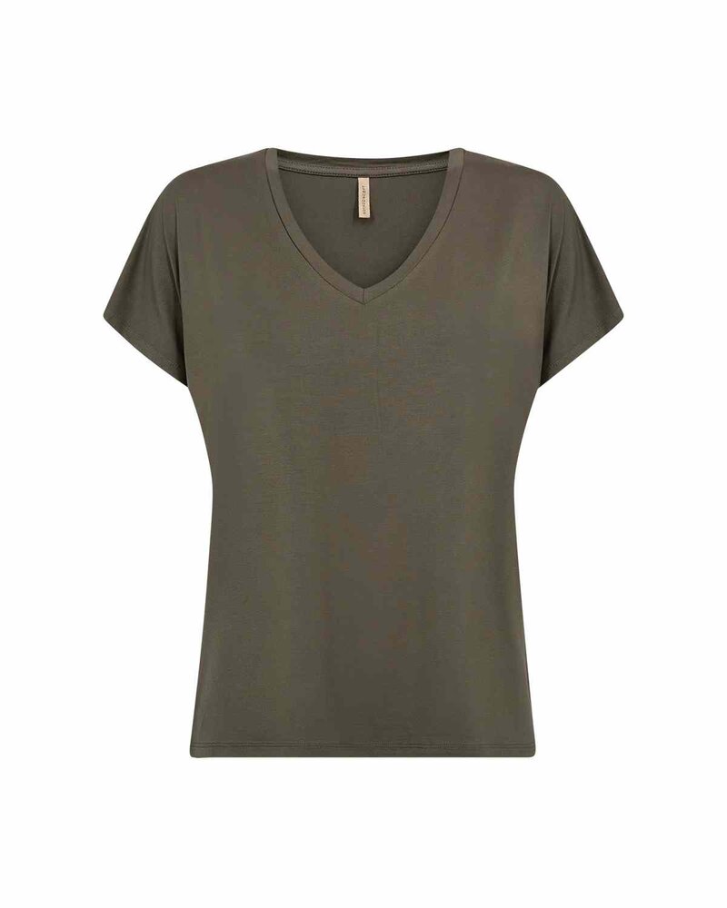 Marica V-neck T-shirt Women Grape Leaf | Smilebutiken - Soyaconcept