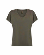 Marica V-neck T-shirt Women Grape Leaf | Smilebutiken - Soyaconcept