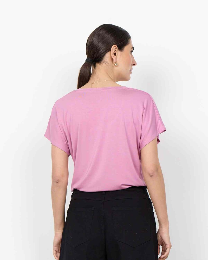 Marica V-ringad T-shirt Dam Mauve Orchid | Smilebutiken - Soyaconcept
