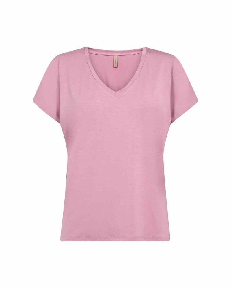 Marica V-ringad T-shirt Dam Mauve Orchid | Smilebutiken - Soyaconcept