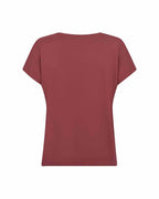 Marica V-ringad T-shirt Dam Oxblood Red | Smilebutiken - Soyaconcept