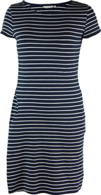 Marine Cotton Dress Ladies Striped - Marine