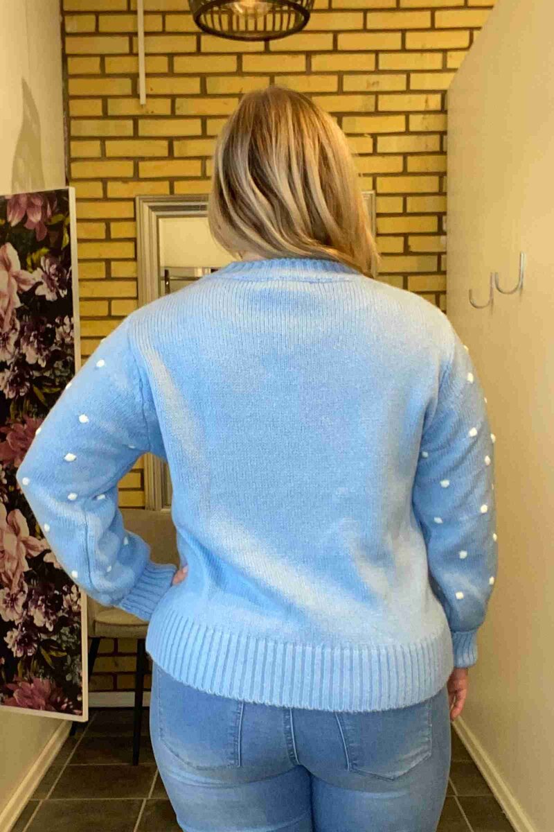 Alisee Stickad Tröja Dam Celeste Bianco Marta du Chateau