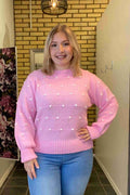 Alisee Stickad Tröja Dam Pink Bianco Marta du Chateau